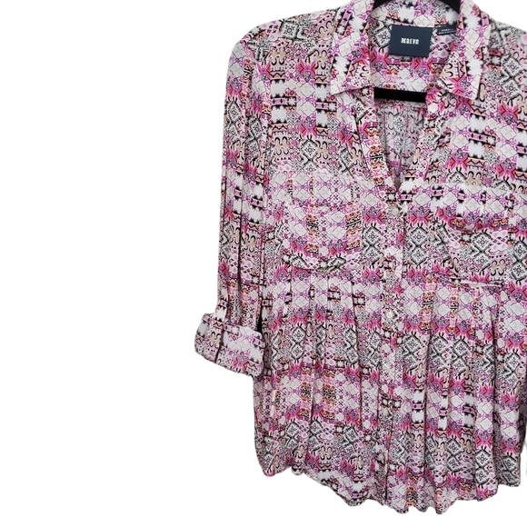 Anthropologie Maeve Islet Floral Print Button Down Rayon Casual  Summer XS - Picture 8 of 16